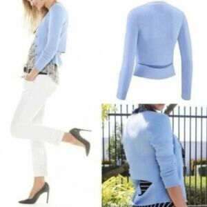 CAbi Women's Cut Out Back Cardigan Periwinkle Size L